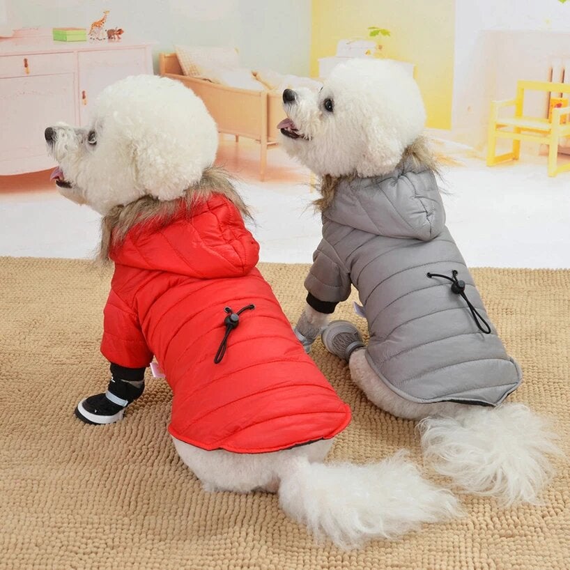 Warm Fur Hooded Pet Winter Coat